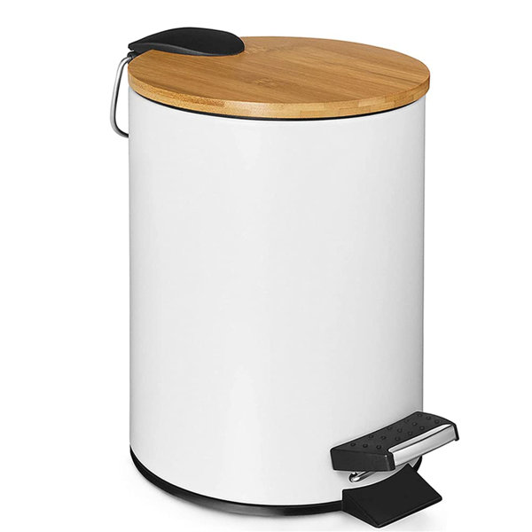 Round Mini Trash Can With Foot Pedal 